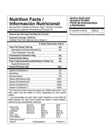 Best protein tabla nutricional