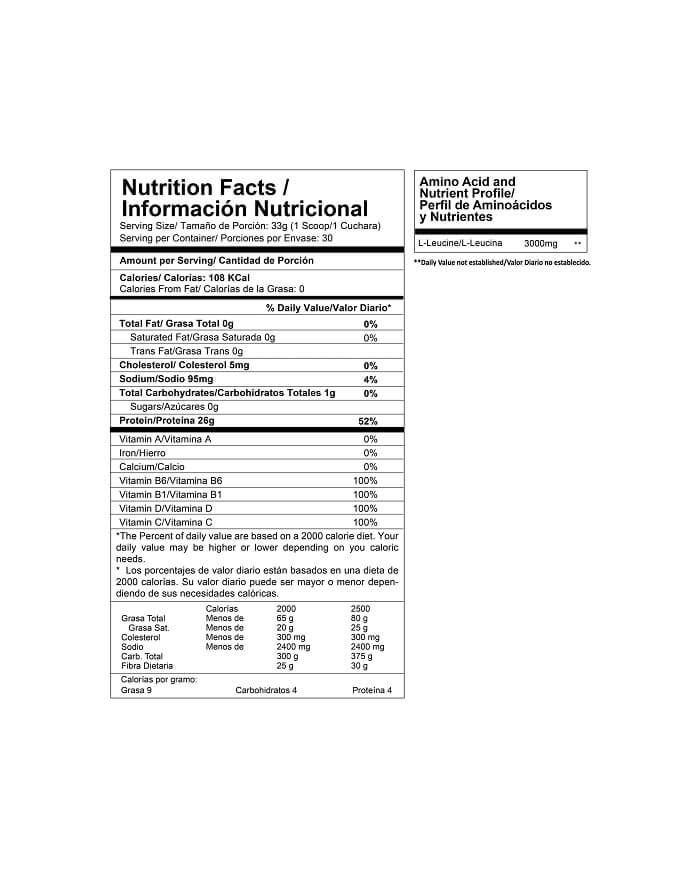 Best protein tabla nutricional