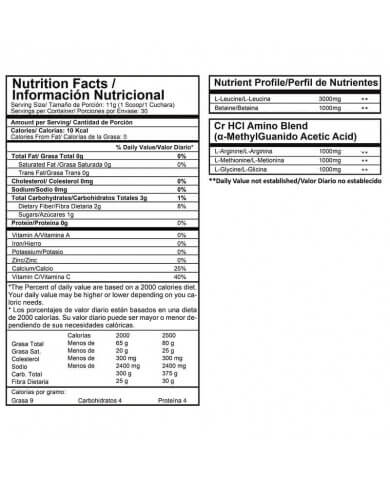 Legacy tabla nutricional